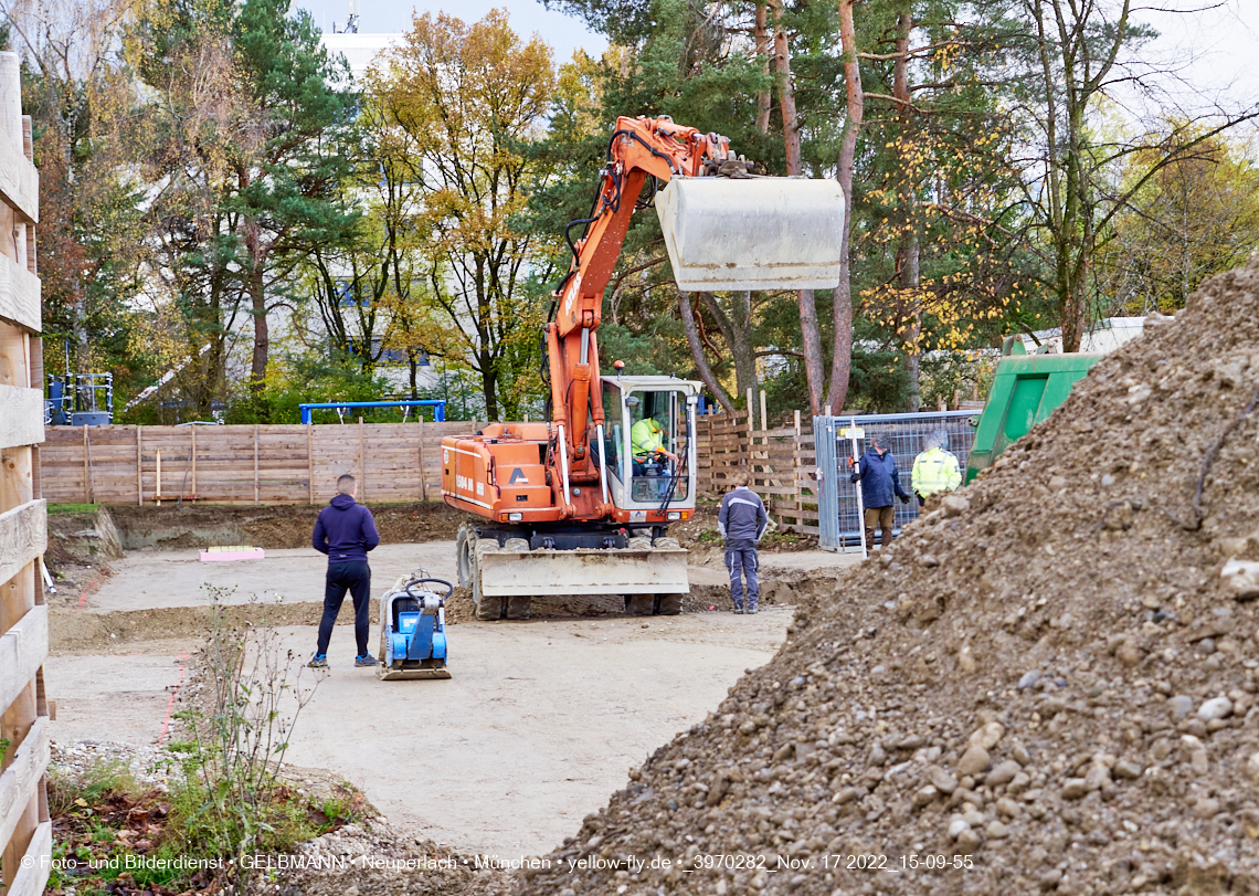 17.11.2022 - Baustelle an der Quiddestraße Haus für Kinder in Neuperlach